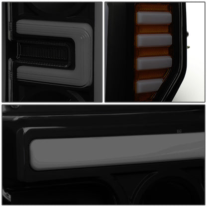 FAROS 17-19 FORD F-250 , F-350 , F-450 , F-550 SUPER DUTY - ONLY FITS HALOGEN HEADLIGHT MODELS - 3D - LED DRL - PROJECTOR - BLACK HOUSING / SMOKE LENS / AMBER CORNER - H1 LOW BEAM / H1 HIGH BEAM