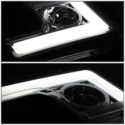 FAROS 17-19 FORD F-250 , F-350 , F-450 , F-550 SUPER DUTY - ONLY FITS HALOGEN HEADLIGHT MODELS - 3D - LED DRL - PROJECTOR - CHROME HOUSING / AMBER CORNER - H1 LOW BEAM / H1 HIGH BEAM