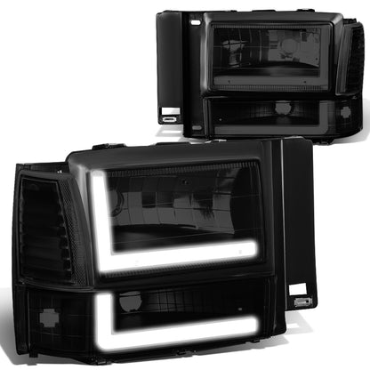 FAROS 91-94 FORD EXPLORER - LED RUNNING LIGHTS REQUIRE TAPPING INTO EXISTING WIRING - LED DRL - BLACK HOUSING / SMOKE LENS / CLEAR CORNER - 9004 LOW BEAM / 9004 HIGH BEAM