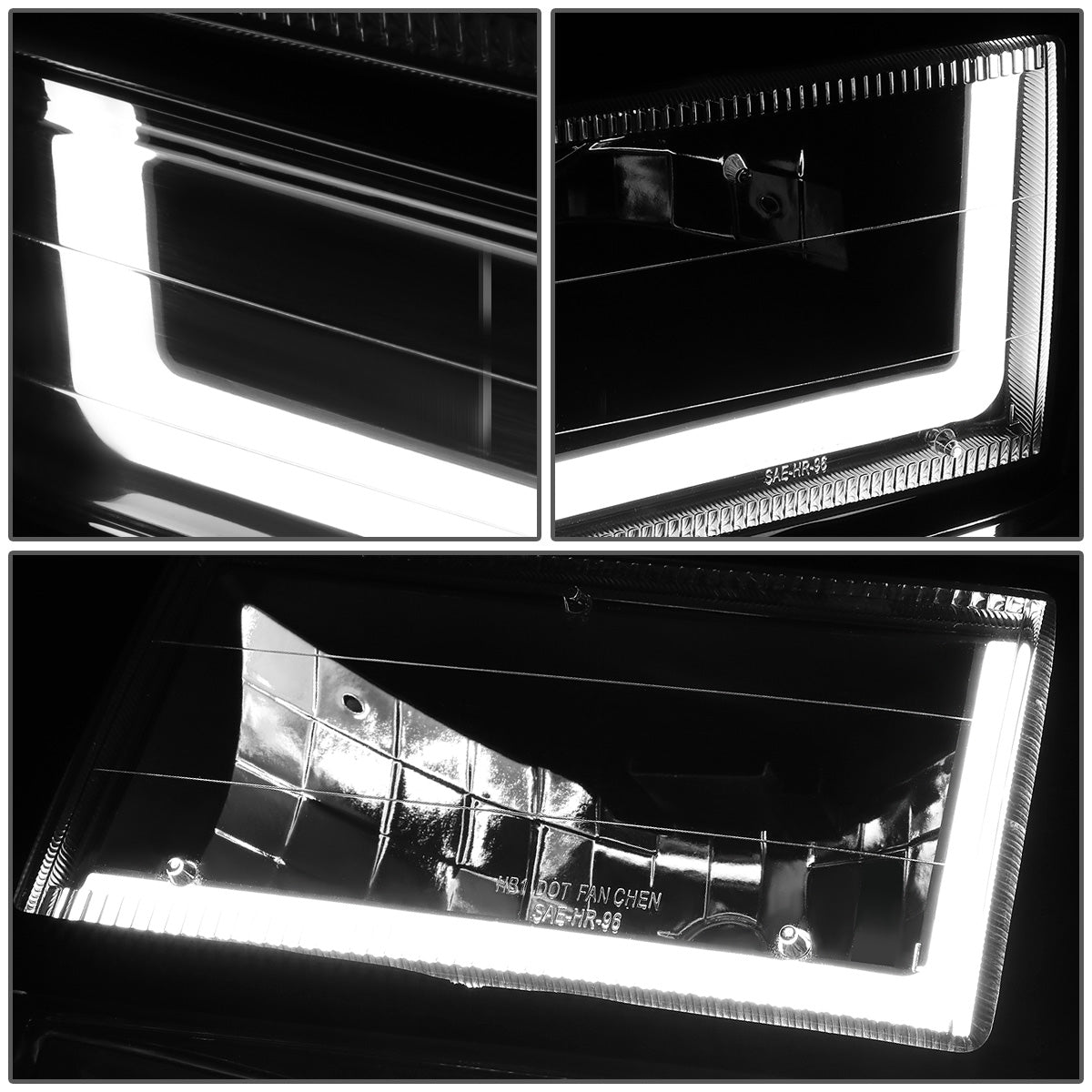 FAROS 91-94 FORD EXPLORER - LED RUNNING LIGHTS REQUIRE TAPPING INTO EXISTING WIRING - LED DRL - BLACK HOUSING / SMOKE LENS / CLEAR CORNER - 9004 LOW BEAM / 9004 HIGH BEAM