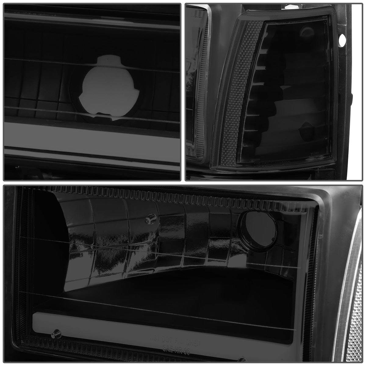 FAROS 91-94 FORD EXPLORER - LED RUNNING LIGHTS REQUIRE TAPPING INTO EXISTING WIRING - LED DRL - BLACK HOUSING / SMOKE LENS / CLEAR CORNER - 9004 LOW BEAM / 9004 HIGH BEAM