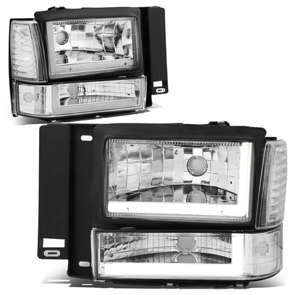 FAROS 91-94 FORD EXPLORER - LED RUNNING LIGHTS REQUIRE TAPPING INTO EXISTING WIRING - LED DRL - CHROME HOUSING / CLEAR CORNER - 9004 LOW BEAM / 9004 HIGH BEAM