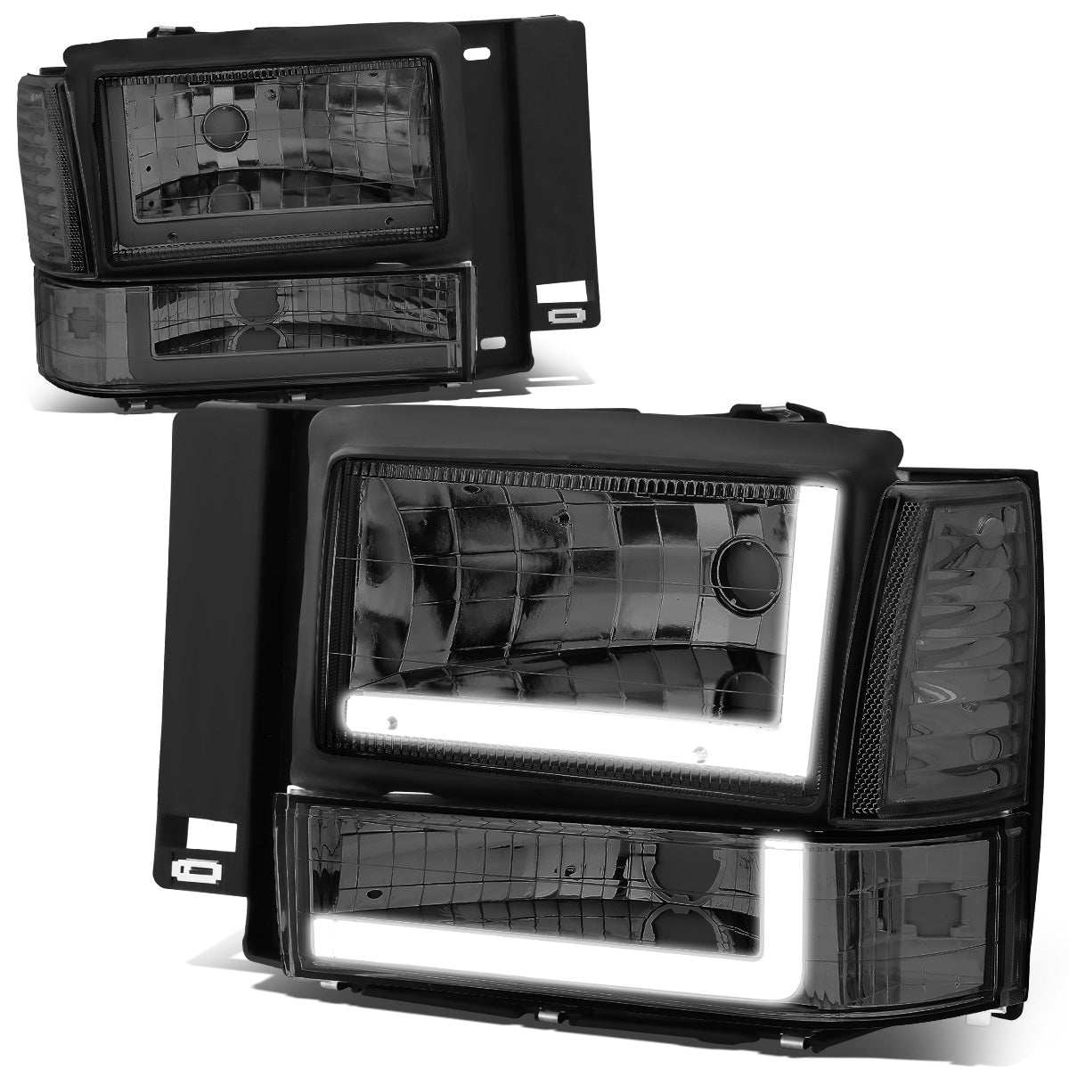 FAROS 91-94 FORD EXPLORER - LED RUNNING LIGHTS REQUIRE TAPPING INTO EXISTING WIRING - LED DRL - SMOKE HOUSING / CLEAR CORNER - 9004 LOW BEAM / 9004 HIGH BEAM