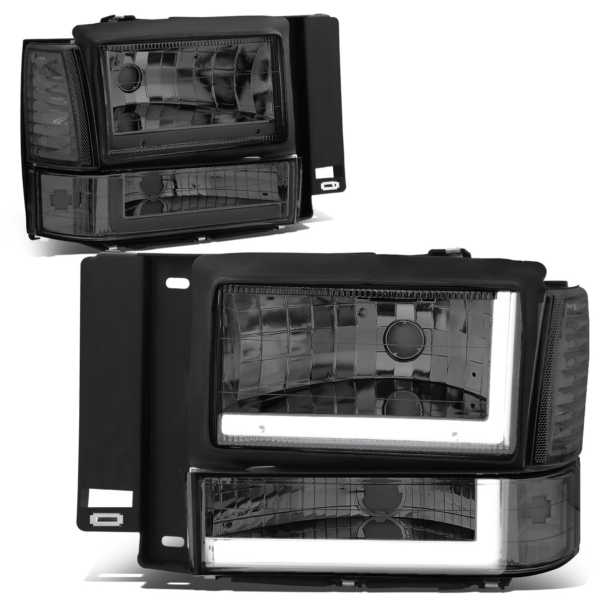 FAROS 91-94 FORD EXPLORER - LED RUNNING LIGHTS REQUIRE TAPPING INTO EXISTING WIRING - LED DRL - SMOKE HOUSING / CLEAR CORNER - 9004 LOW BEAM / 9004 HIGH BEAM