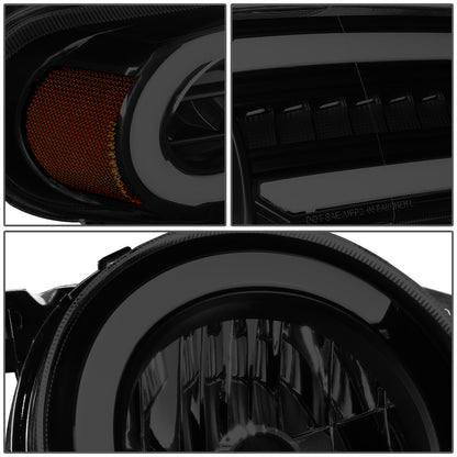 FAROS 07-14 TOYOTA FJ CRUISER - LED DRL - SEQUENTIAL TURN SIGNAL - BLACK HOUSING / SMOKE LENS / AMBER CORNER - 9003 LOW BEAM / H4 HIGH BEAM