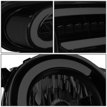 FAROS 07-14 TOYOTA FJ CRUISER - LED DRL - SEQUENTIAL TURN SIGNAL - BLACK HOUSING / SMOKE LENS / CLEAR CORNER - 9003 LOW BEAM / H4 HIGH BEAM