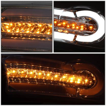 FAROS 07-14 TOYOTA FJ CRUISER - LED DRL - SEQUENTIAL TURN SIGNAL - CHROME HOUSING / CLEAR CORNER - 9003 LOW BEAM / H4 HIGH BEAM