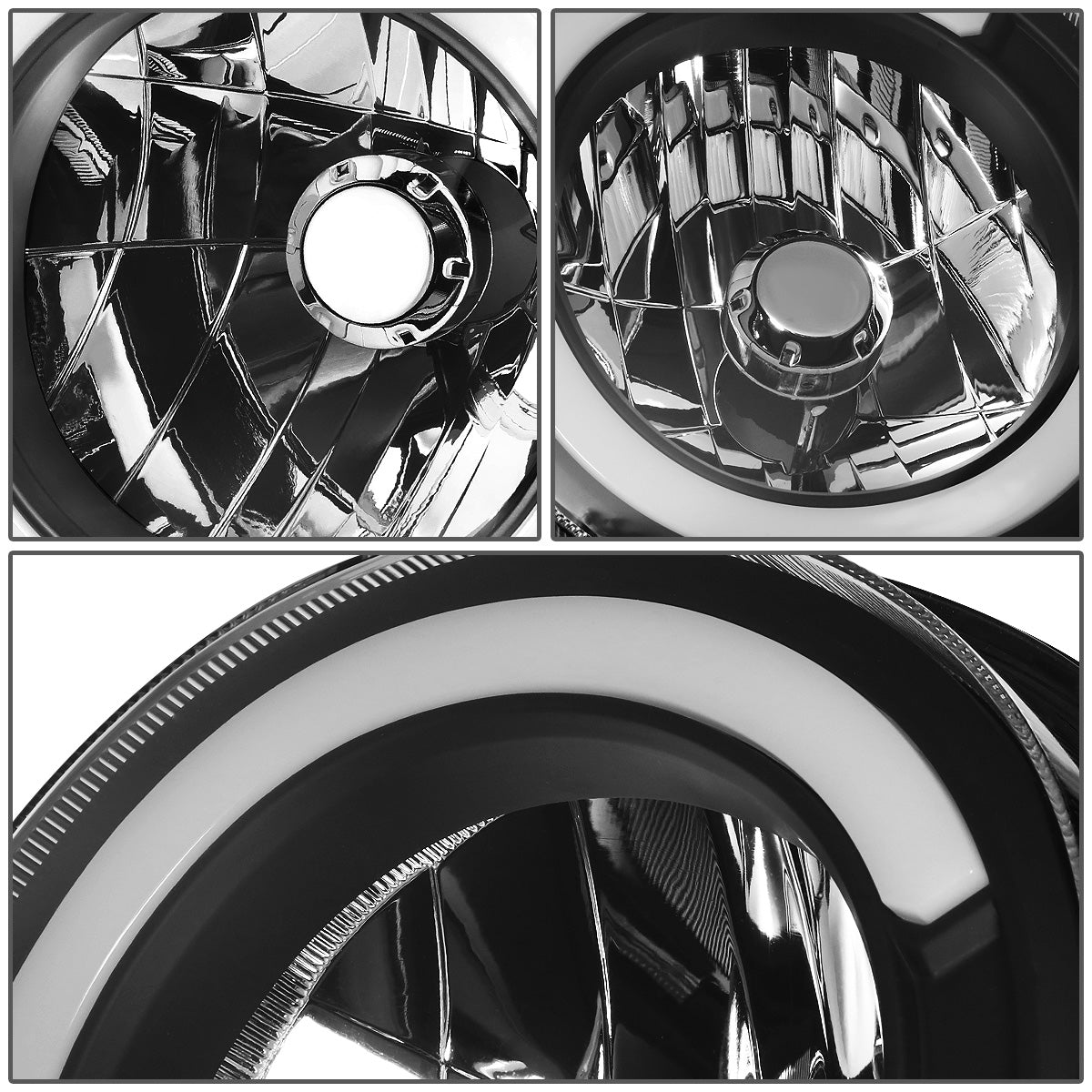 FAROS 07-14 TOYOTA FJ CRUISER - LED DRL  - BLACK HOUSING / CLEAR CORNER - H4 LOW BEAM / H4 HIGH BEAM