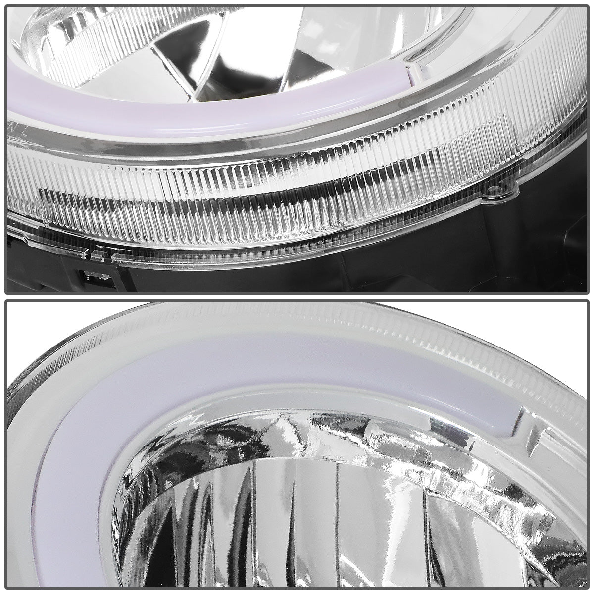 FAROS 07-14 TOYOTA FJ CRUISER - LED DRL  - CHROME HOUSING / CLEAR CORNER - H4 LOW BEAM / H4 HIGH BEAM