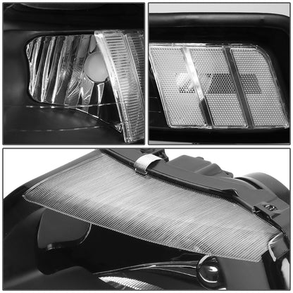 FAROS 99-04 FORD MUSTANG - LED DRL - BLACK HOUSING / CLEAR CORNER - 9007 LOW / HIGH BEAM