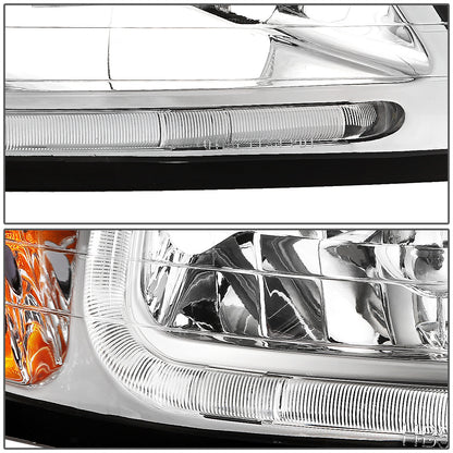 FAROS 99-04 FORD MUSTANG - LED DRL - DAY TIME RUNNING LIGHT STRIP REQUIRES WIRING TO VEHICLE - CHROME HOUSING / AMBER CORNER - 9007 LOW / HIGH BEAM