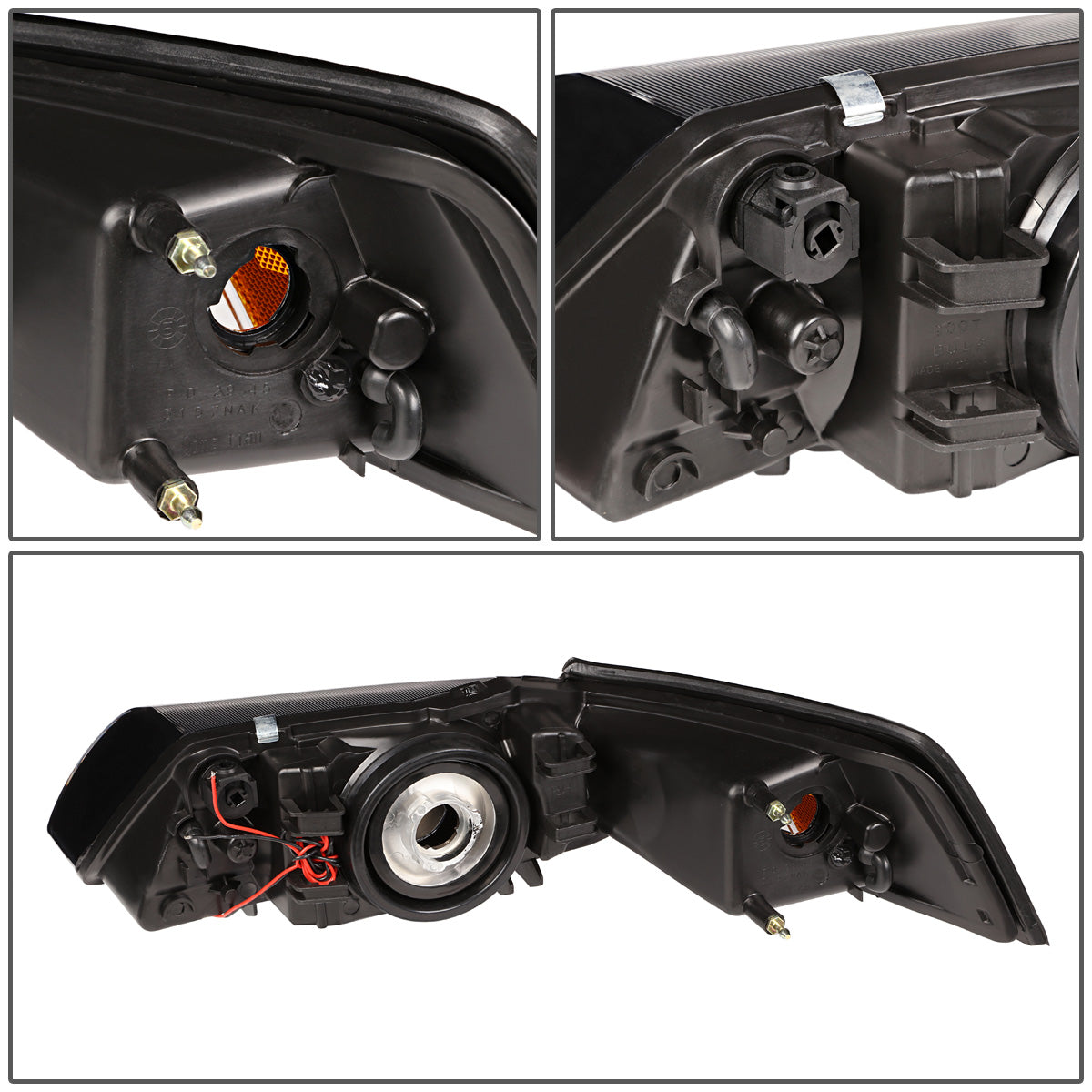 FAROS 99-04 FORD MUSTANG - LED DRL - DAY TIME RUNNING LIGHT STRIP REQUIRES WIRING TO VEHICLE - CHROME HOUSING / AMBER CORNER - 9007 LOW / HIGH BEAM