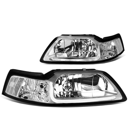 FAROS 99-04 FORD MUSTANG - LED DRL - DAY TIME RUNNING LIGHT STRIP REQUIRES WIRING TO VEHICLE - CHROME HOUSING / CLEAR CORNER - 9007 LOW / HIGH BEAM