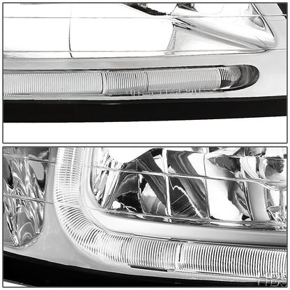 FAROS 99-04 FORD MUSTANG - LED DRL - DAY TIME RUNNING LIGHT STRIP REQUIRES WIRING TO VEHICLE - CHROME HOUSING / CLEAR CORNER - 9007 LOW / HIGH BEAM