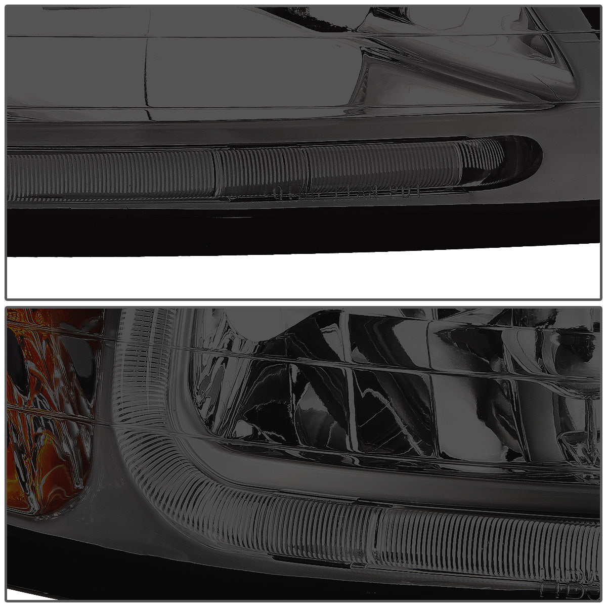 FAROS 99-04 FORD MUSTANG - LED DRL - SMOKE HOUSING / AMBER CORNER - 9007 LOW / HIGH BEAM