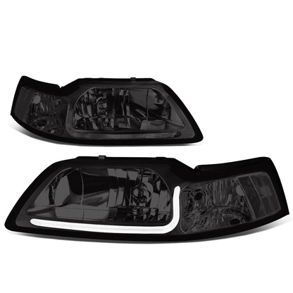 FAROS 99-04 FORD MUSTANG - LED DRL - SMOKE HOUSING / CLEAR CORNER - 9007 LOW / HIGH BEAM