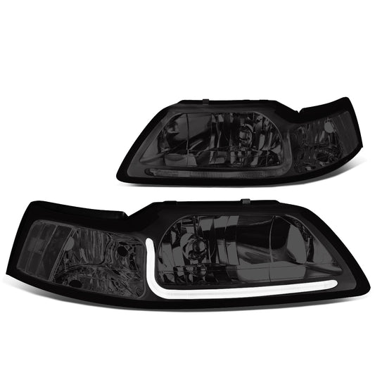 FAROS 99-04 FORD MUSTANG - LED DRL - SMOKE HOUSING / CLEAR CORNER - 9007 LOW / HIGH BEAM