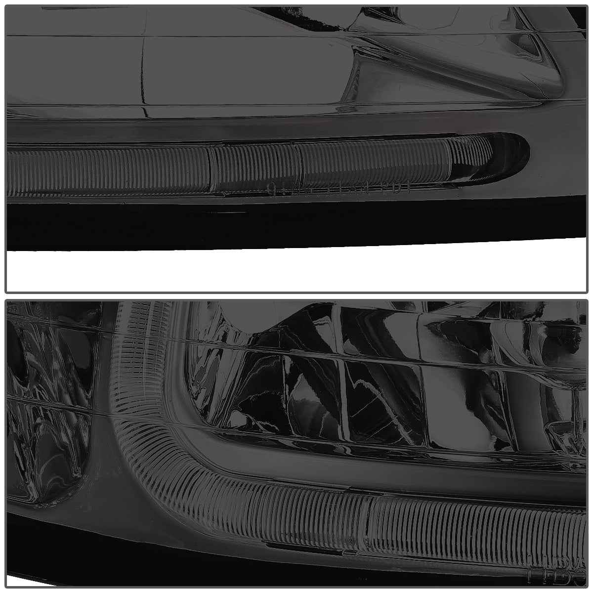 FAROS 99-04 FORD MUSTANG - LED DRL - SMOKE HOUSING / CLEAR CORNER - 9007 LOW / HIGH BEAM