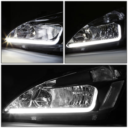 FAROS 03-07 HONDA ACCORD 2/4-DOOR - LED DRL - CHROME HOUSING / CLEAR CORNER - 9006 LOW BEAM / 9005 HIGH BEAM