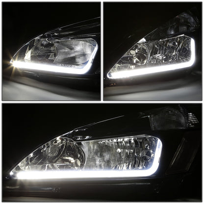 FAROS 03-07 HONDA ACCORD 2/4-DOOR - LED DRL - SMOKE HOUSING / CLEAR CORNER - 9006 LOW BEAM / 9005 HIGH BEAM