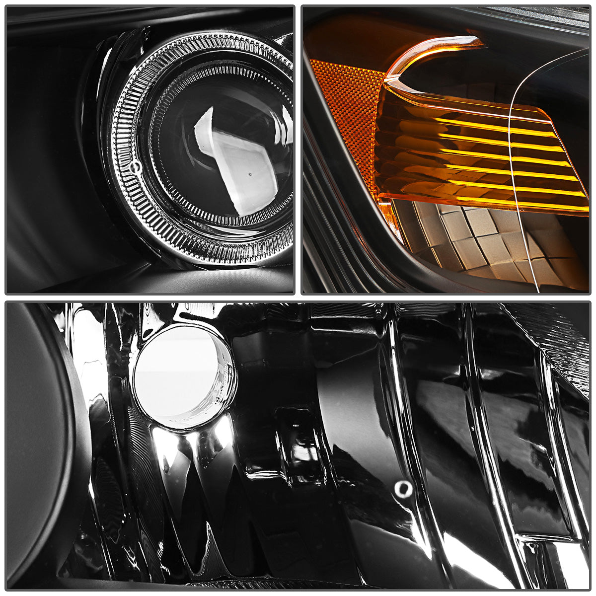 FAROS 13-15 HONDA ACCORD 4-DOOR - LED DRL - PROJECTOR - BLACK HOUSING / AMBER CORNER - H11 LOW BEAM / 9005 HIGH BEAM