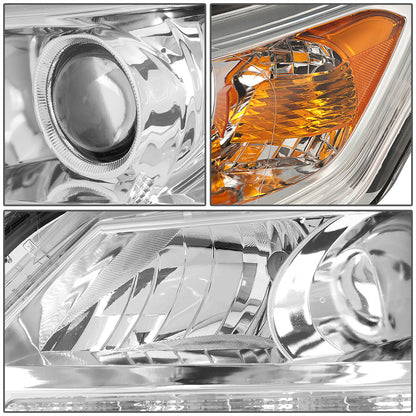 FAROS 13-15 HONDA ACCORD 4-DOOR - LED DRL - PROJECTOR - CHROME HOUSING / AMBER CORNER - H11 LOW BEAM / 9005 HIGH BEAM