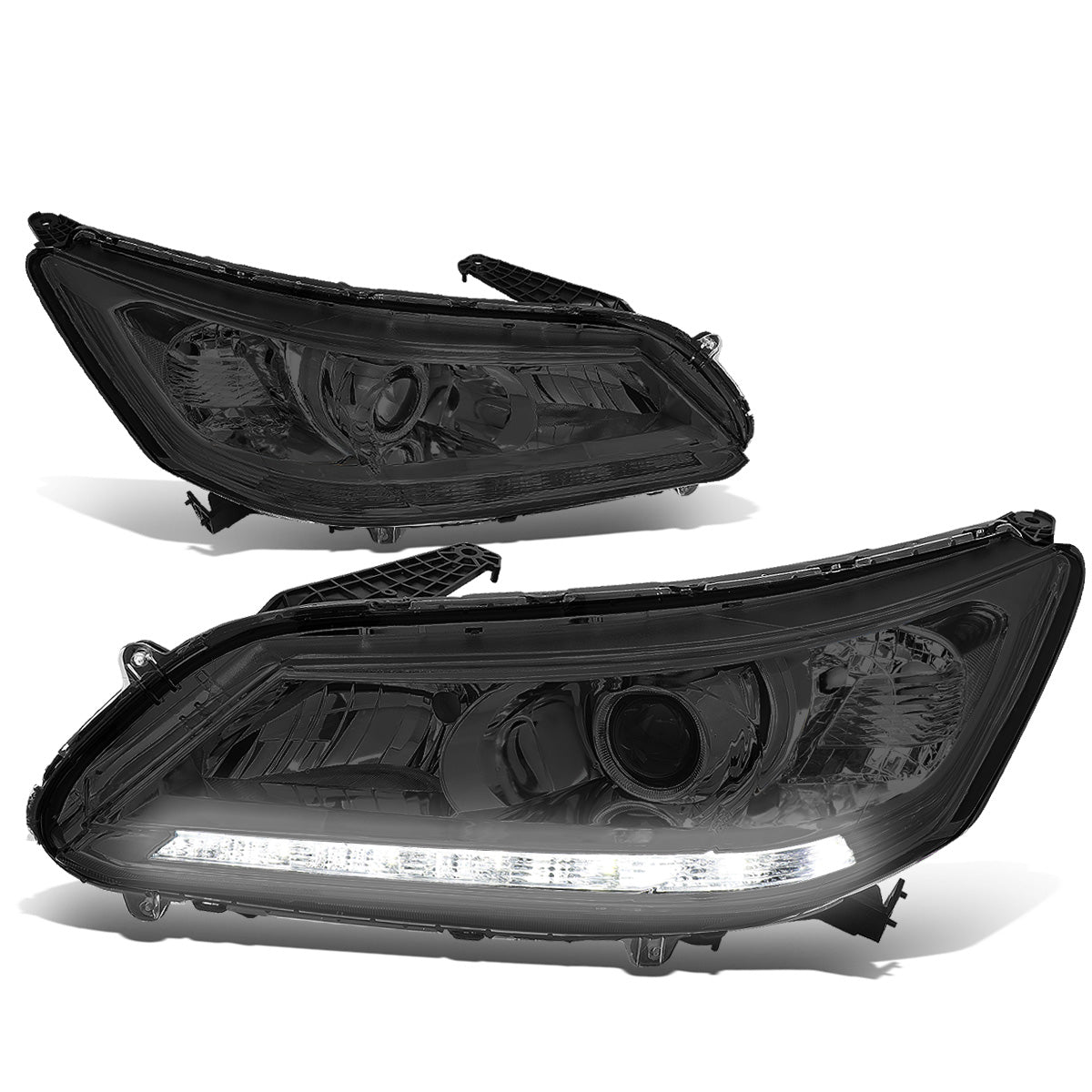 FAROS 13-15 HONDA ACCORD 4-DOOR - LED DRL - PROJECTOR - SMOKE HOUSING / CLEAR CORNER - H11 LOW BEAM / 9005 HIGH BEAM