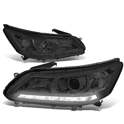 FAROS 13-15 HONDA ACCORD 4-DOOR - LED DRL - PROJECTOR - SMOKE HOUSING / CLEAR CORNER - H11 LOW BEAM / 9005 HIGH BEAM