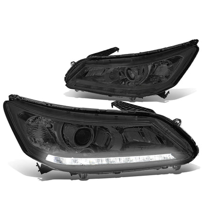 FAROS 13-15 HONDA ACCORD 4-DOOR - LED DRL - PROJECTOR - SMOKE HOUSING / CLEAR CORNER - H11 LOW BEAM / 9005 HIGH BEAM