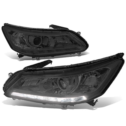 FAROS 13-15 HONDA ACCORD 4-DOOR - LED DRL - PROJECTOR - SMOKE HOUSING / CLEAR CORNER - H11 LOW BEAM / 9005 HIGH BEAM