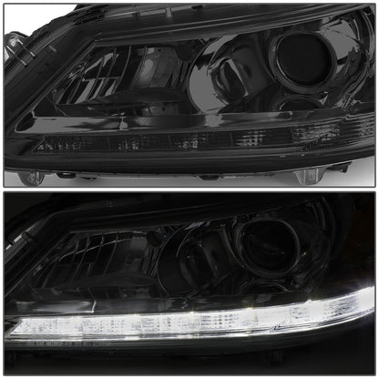 FAROS 13-15 HONDA ACCORD 4-DOOR - LED DRL - PROJECTOR - SMOKE HOUSING / CLEAR CORNER - H11 LOW BEAM / 9005 HIGH BEAM