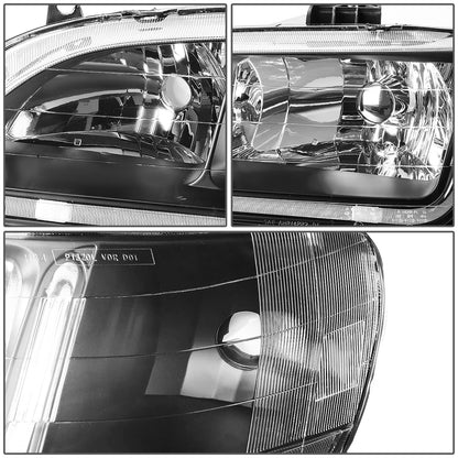FAROS 98-02 HONDA ACCORD 2/4-DOOR - LED DRL - BLACK HOUSING / AMBER CORNER - 9006 LOW BEAM / 9005 HIGH BEAM