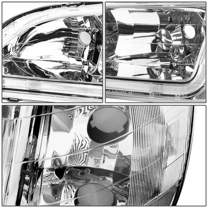 FAROS 98-02 HONDA ACCORD 2/4-DOOR - LED DRL - CHROME HOUSING / CLEAR CORNER - 9006 LOW BEAM / 9005 HIGH BEAM