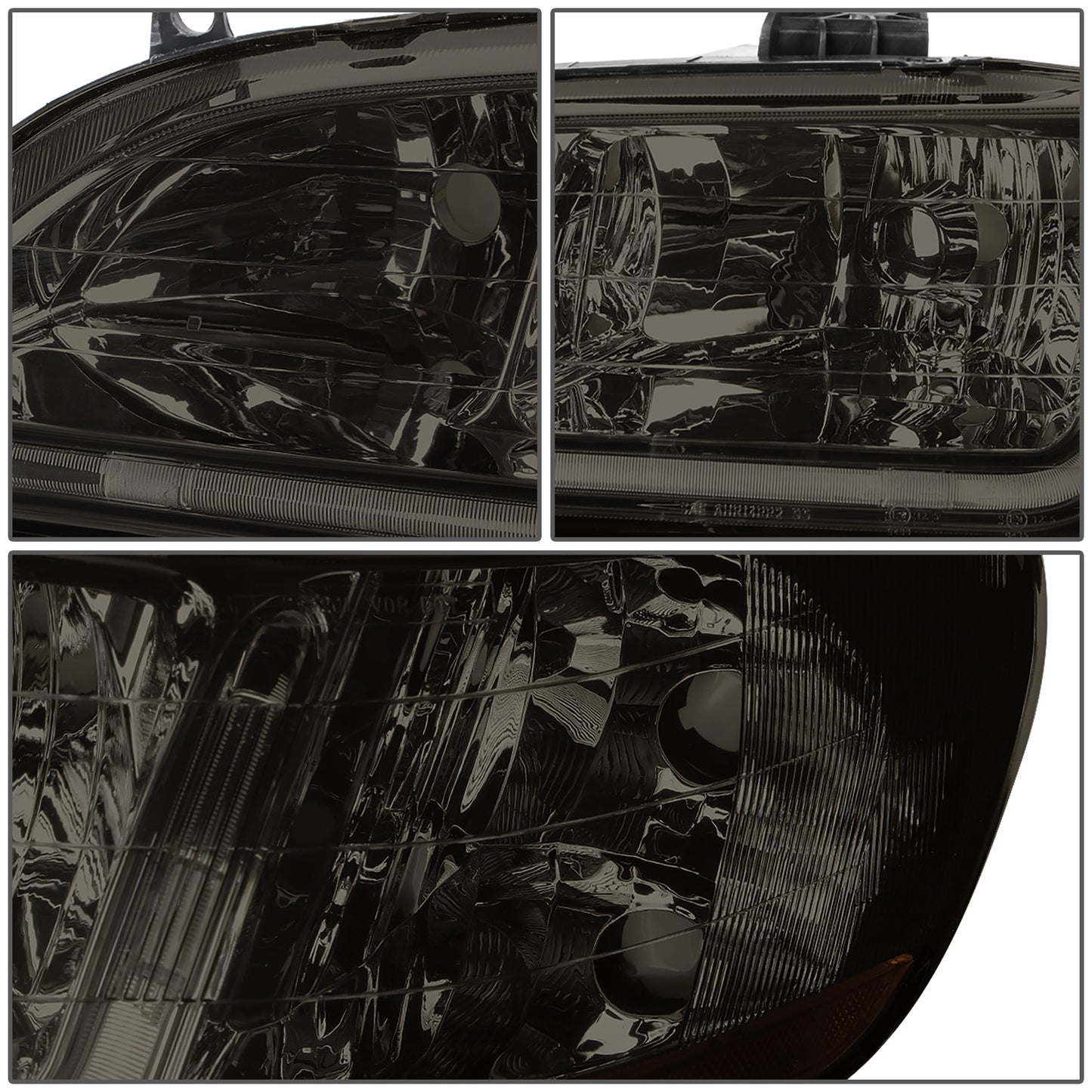 FAROS 98-02 HONDA ACCORD 2/4-DOOR - LED DRL - SMOKE HOUSING / AMBER CORNER - 9006 LOW BEAM / 9005 HIGH BEAM