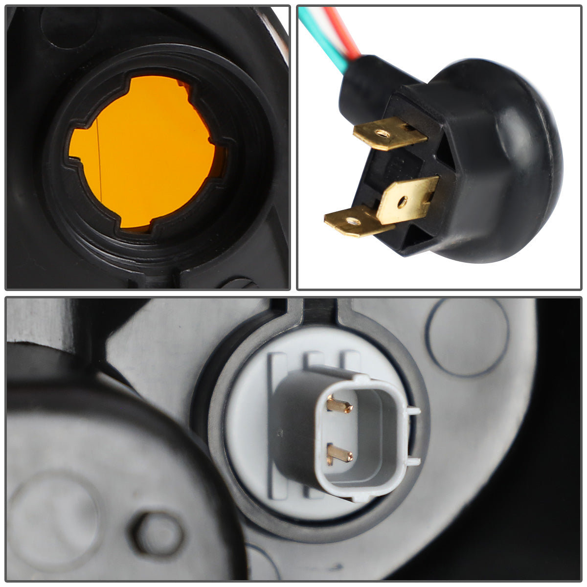 FAROS 01-03 HONDA CIVIC COUPE / SEDAN - LED RUNNING LIGHT REQUIRES WIRING INTO EXISTING LIGHTING WIRE HARNESS - LED DRL - PROJECTOR - BLACK HOUSING / AMBER CORNER - H7 LOW BEAM / H7 HIGH BEAM