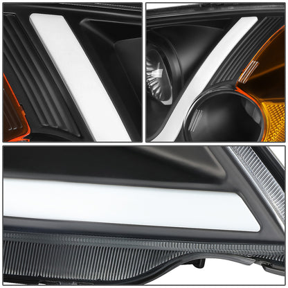FAROS 01-03 HONDA CIVIC COUPE / SEDAN - LED RUNNING LIGHT REQUIRES WIRING INTO EXISTING LIGHTING WIRE HARNESS - LED DRL - PROJECTOR - BLACK HOUSING / AMBER CORNER - H7 LOW BEAM / H7 HIGH BEAM