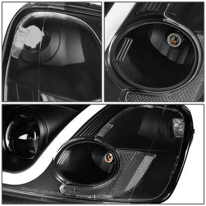 FAROS 01-03 HONDA CIVIC COUPE / SEDAN - LED RUNNING LIGHT REQUIRES WIRING INTO EXISTING LIGHTING WIRE HARNESS - LED DRL - PROJECTOR - BLACK HOUSING / CLEAR CORNER - H7 LOW BEAM / H7 HIGH BEAM