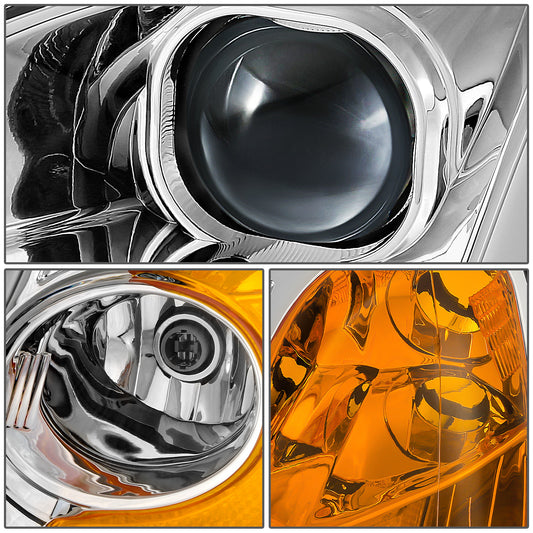 FAROS 01-03 HONDA CIVIC COUPE / SEDAN - LED RUNNING LIGHT REQUIRES WIRING INTO EXISTING LIGHTING WIRE HARNESS - LED DRL - PROJECTOR - CHROME HOUSING / AMBER CORNER - H7 LOW BEAM / H7 HIGH BEAM