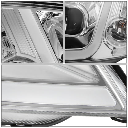 FAROS 01-03 HONDA CIVIC COUPE / SEDAN - LED RUNNING LIGHT REQUIRES WIRING INTO EXISTING LIGHTING WIRE HARNESS - LED DRL - PROJECTOR - CHROME HOUSING / CLEAR CORNER - H7 LOW BEAM / H7 HIGH BEAM