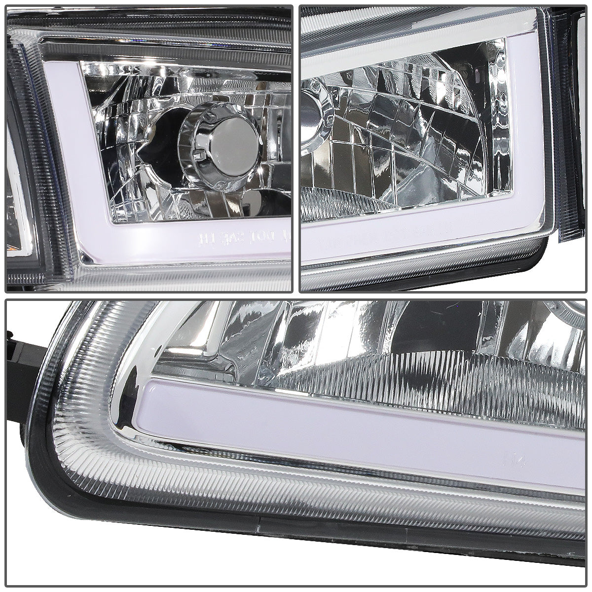 FAROS 92-95 HONDA CIVIC 2/3DR - DRL REQUIRES WIRING INTO EXISTING LIGHTING HARNESS - LED DRL - CHROME HOUSING / CLEAR CORNER - H4 HEADLIGHT / LED SIGNAL