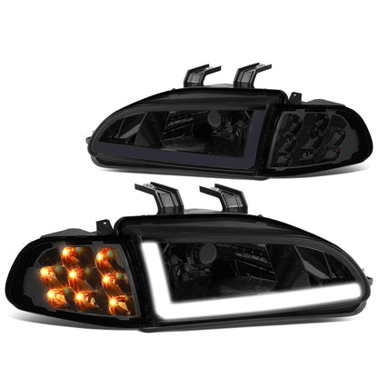 FAROS 92-95 HONDA CIVIC 2/3DR - DRL REQUIRES WIRING INTO EXISTING LIGHTING HARNESS - LED DRL - SMOKE HOUSING / CLEAR CORNER - H4 HEADLIGHT / LED SIGNAL