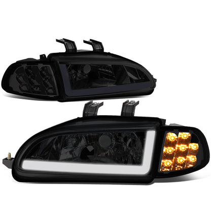 FAROS 92-95 HONDA CIVIC 2/3DR - DRL REQUIRES WIRING INTO EXISTING LIGHTING HARNESS - LED DRL - SMOKE HOUSING / CLEAR CORNER - H4 HEADLIGHT / LED SIGNAL