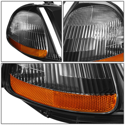 FAROS 96-98 HONDA CIVIC - LED RUNNING LIGHT REQUIRES WIRING INTO EXISTING LIGHTING WIRE HARNESS - LED DRL - PROJECTOR - BLACK HOUSING / AMBER CORNER - H7 LOW BEAM / H7 HIGH BEAM