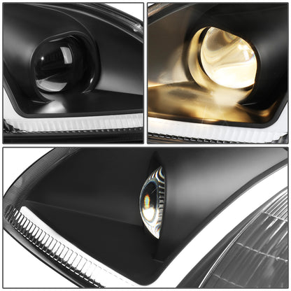 FAROS 96-98 HONDA CIVIC - LED RUNNING LIGHT REQUIRES WIRING INTO EXISTING LIGHTING WIRE HARNESS - LED DRL - PROJECTOR - BLACK HOUSING / CLEAR CORNER - H7 LOW BEAM / H7 HIGH BEAM