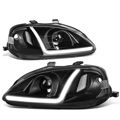 FAROS 99-00 HONDA CIVIC - LED RUNNING LIGHT REQUIRES WIRING INTO EXISTING LIGHTING WIRE HARNESS - LED DRL - PROJECTOR - BLACK HOUSING / CLEAR CORNER - H7 LOW BEAM / H7 HIGH BEAM