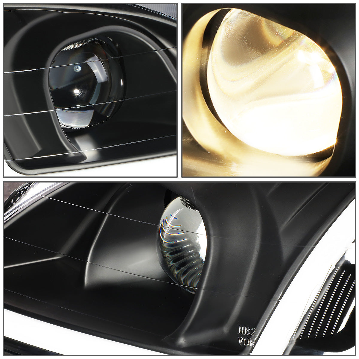 FAROS 99-00 HONDA CIVIC - LED RUNNING LIGHT REQUIRES WIRING INTO EXISTING LIGHTING WIRE HARNESS - LED DRL - PROJECTOR - BLACK HOUSING / CLEAR CORNER - H7 LOW BEAM / H7 HIGH BEAM