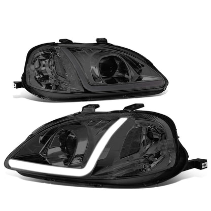 FAROS 99-00 HONDA CIVIC - LED RUNNING LIGHT REQUIRES WIRING INTO EXISTING LIGHTING WIRE HARNESS - LED DRL - PROJECTOR - SMOKE HOUSING / CLEAR CORNER - H7 LOW BEAM / H7 HIGH BEAM