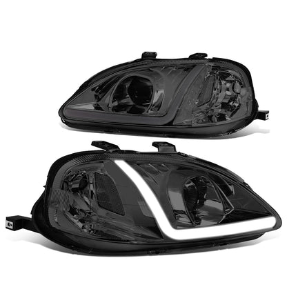 FAROS 99-00 HONDA CIVIC - LED RUNNING LIGHT REQUIRES WIRING INTO EXISTING LIGHTING WIRE HARNESS - LED DRL - PROJECTOR - SMOKE HOUSING / CLEAR CORNER - H7 LOW BEAM / H7 HIGH BEAM