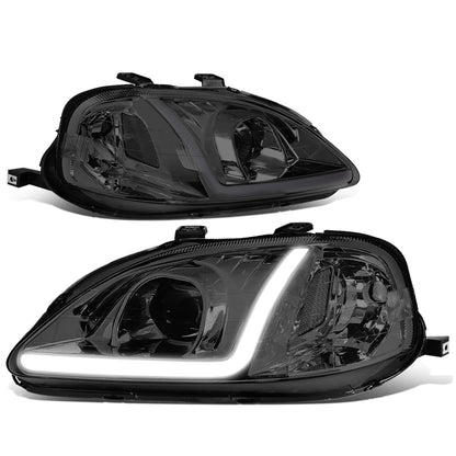 FAROS 99-00 HONDA CIVIC - LED RUNNING LIGHT REQUIRES WIRING INTO EXISTING LIGHTING WIRE HARNESS - LED DRL - PROJECTOR - SMOKE HOUSING / CLEAR CORNER - H7 LOW BEAM / H7 HIGH BEAM