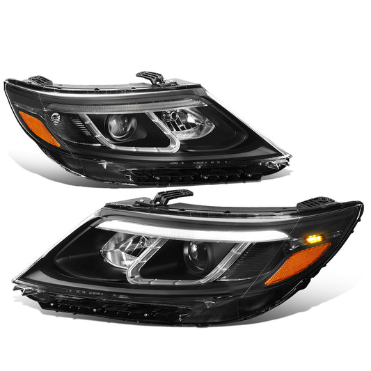 FAROS 14-15 KIA SORENTO - FITS MODELS WITH HALOGEN HEADLIGHTS WITH LED DRL - LED DRL - BLACK HOUSING / AMBER CORNER